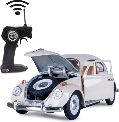 Model metalic Jamara RC Volkswagen Beetle 1:18, alb-crem