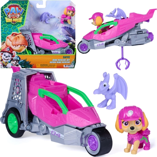 Patrula Cățelușilor Dino Movie: Skye Dino Rescue – avion cu reacție cu figurine