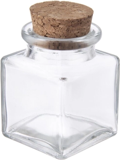 Borcan din sticlă 50 ml cu dop de plută