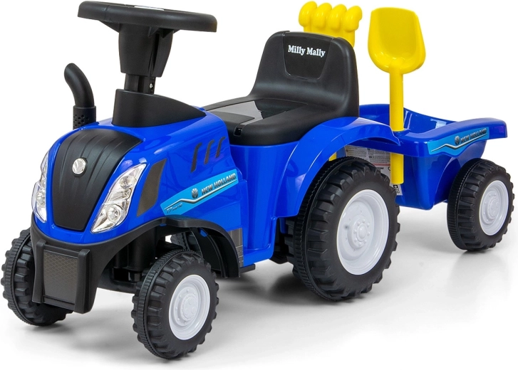 Trotinetă-triciclu tractor NEW HOLLAND T7 cu remorcă – albastru
