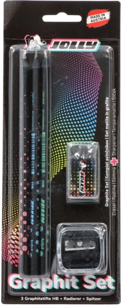 Set creioane, radieră și ascuțitoare 3 în 1 Jolly Next Gen