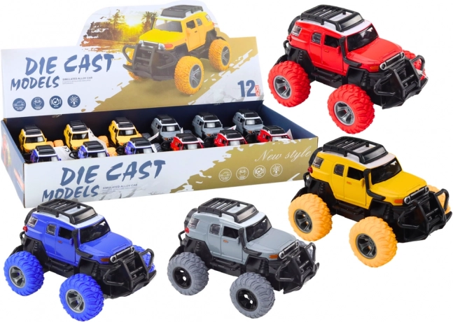 Mașinuță teren 1:32 metalică roți de cauciuc lumini sunete tracțiune