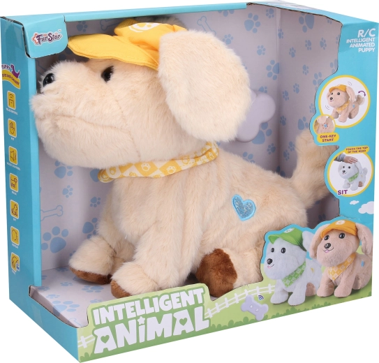 Câine de pluș interactiv cu telecomandă 27 cm