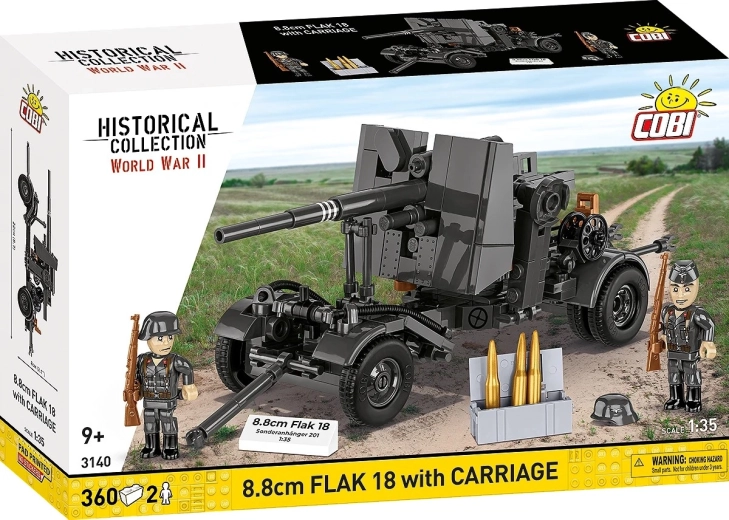Set de construcție 8,8 cm FLAK 18 cu cărucior – 360 piese