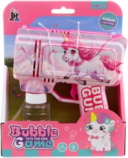 Pistol de făcut baloane de săpun cu unicorn