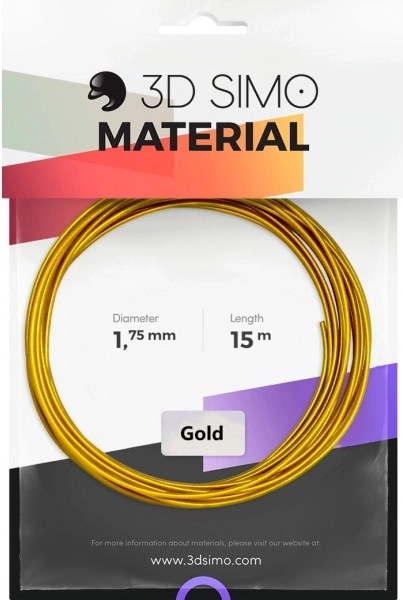 Filament real gold 1,75 mm pentru pixuri și imprimare 3D – auriu, 15 m