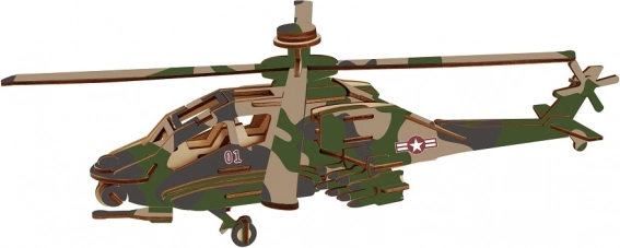 Woodcraft puzzle 3D din lemn elicopter de atac APACHE