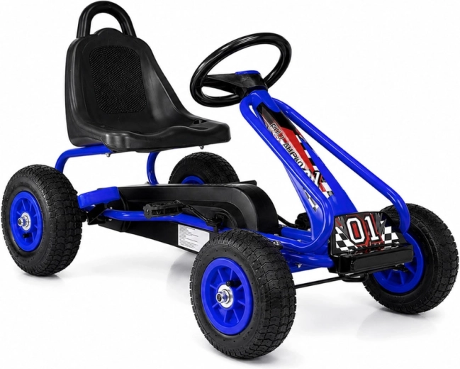 Kart cu pedale albastru pentru copii