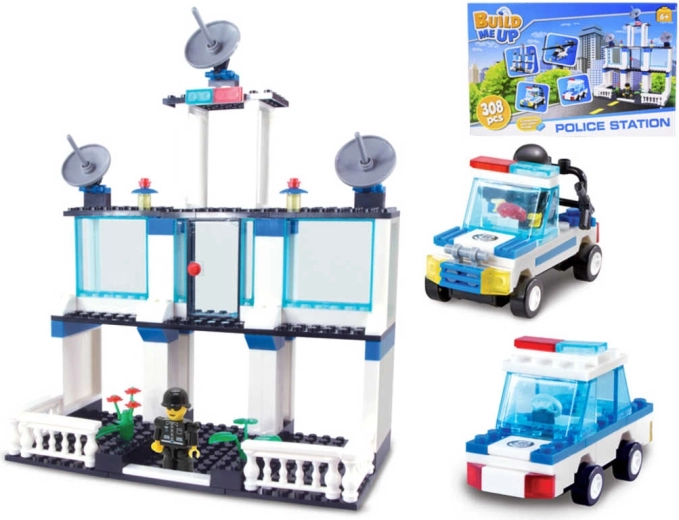 BuildMeUP secție de poliție – set de construcție cu 308 piese și 2 figurine