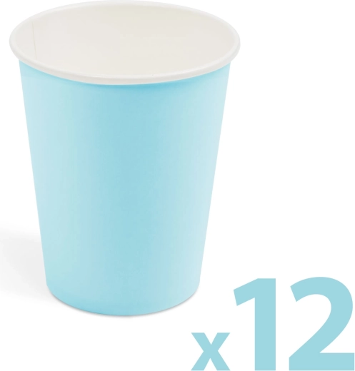 Pahare din hârtie albastre, 250 ml, 12 buc.