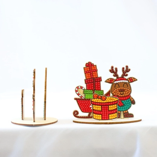 2Kids Toys pictură cu diamante DIY cu suport – ren de Crăciun