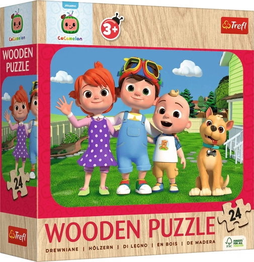Puzzle de lemn Wesoły CoComelon 24 piese