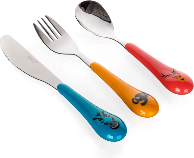 Set de tacâmuri pentru copii ZOO cu mâner din plastic, 3 piese