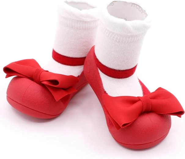 Attipas – încălțăminte barefoot pentru copii Mary Jane, roșii