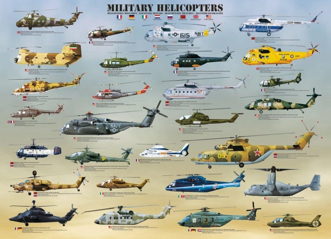 EUROGRAPHICS Puzzle Elicoptere militare XL 500 piese