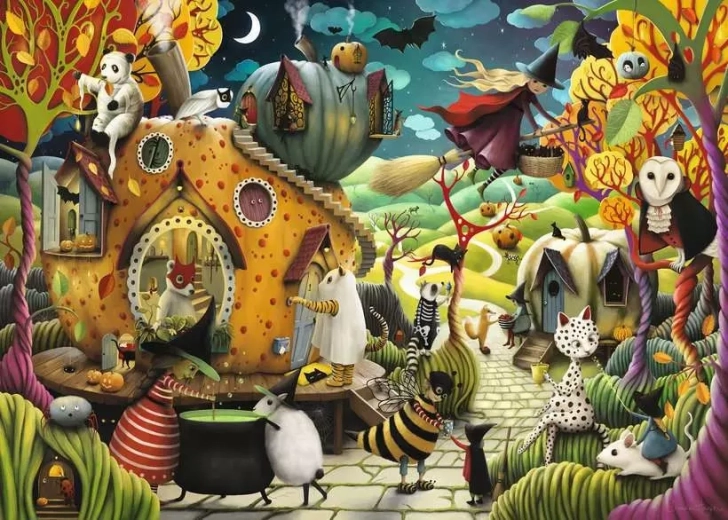 Puzzle Ravensburger Halloween fericit, 1000 de piese
