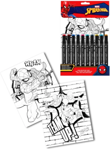 Set de carioci duble și cărți de colorat SPIDER-MAN pentru copii