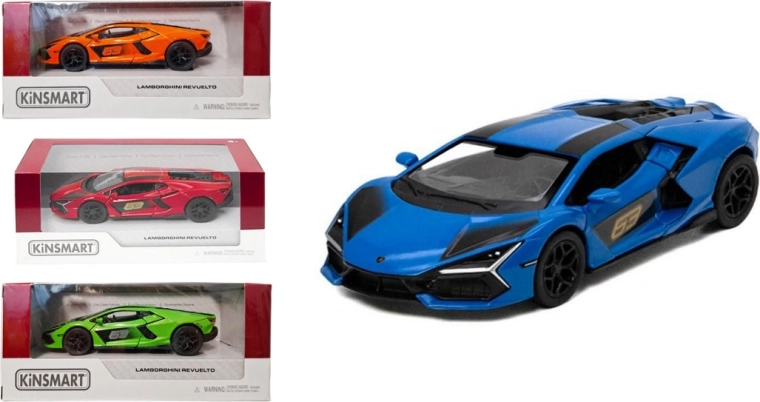 Model metalic Lamborghini Revuelto cu mecanism Pull Back