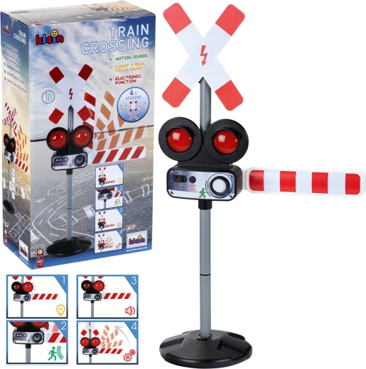 Semn rutier trecere la nivel cu calea ferată cu lumini și sunete 78 cm KLEIN