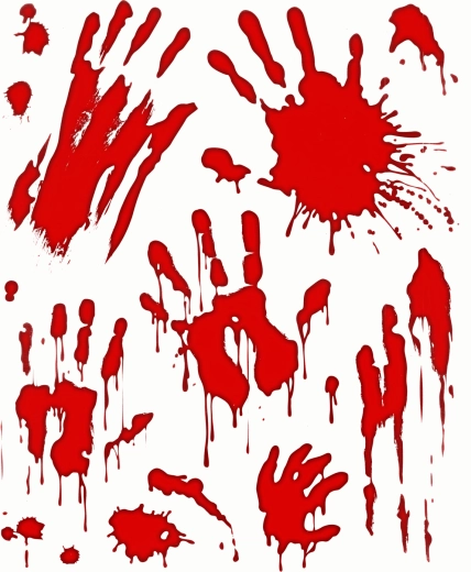 Autocolante de fereastră de Halloween cu mâini însângerate
