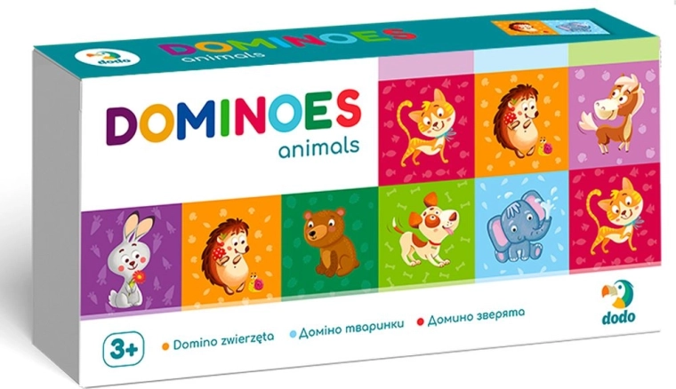 Domino cu animăluțe – 28 de piese, joc de societate pentru copii