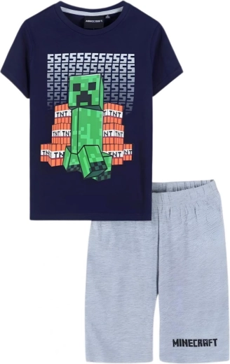 Pijama Minecraft bleumarin-gri