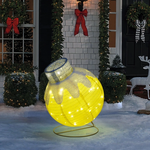 Decorațiune luminoasă în formă de glob de Crăciun, 60 LED-uri, aurie