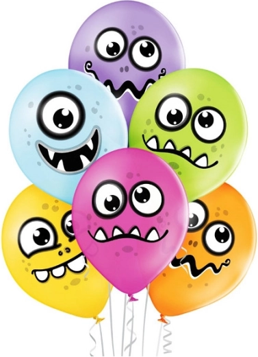 Balon din latex Belbal 12" cu monștruleți veseli - 1 bucată