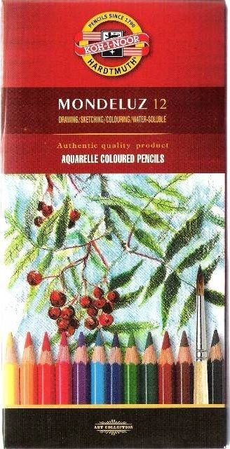 Creioane acuarelabile KOH-I-NOOR MONDELUZ, set 12 bucăți
