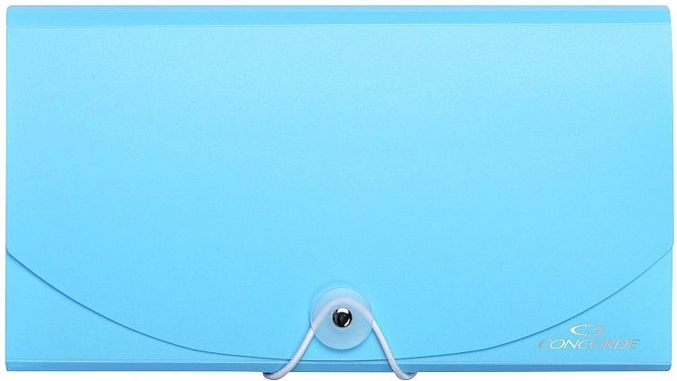 Mapă pentru documente cu elastic, format DL, 13 compartimente, albastru pastel