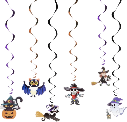 Decorațiuni de Halloween din hârtie cu agățătoare spiralată – 6 modele