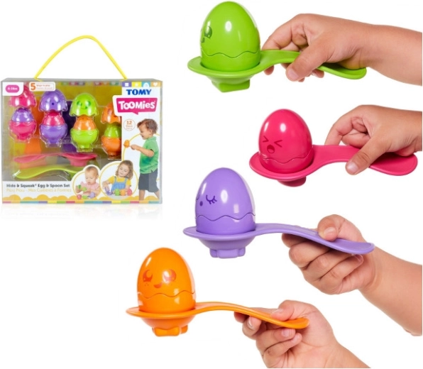 Tomy Toomies ouă cu linguri Hide & Squeak