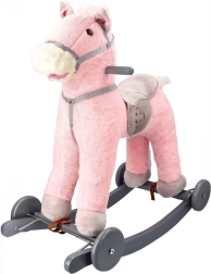 Căluț roz cu rotile