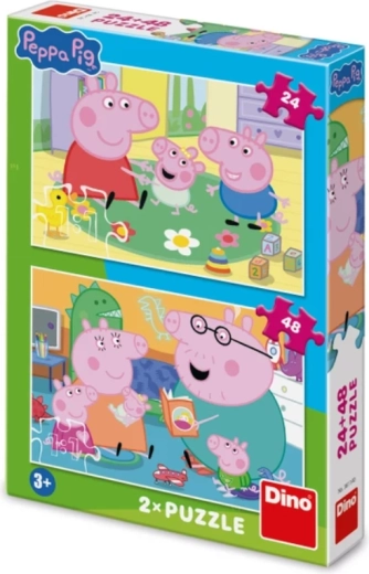 Peppa Pig puzzle pentru copii 24 și 48 piese