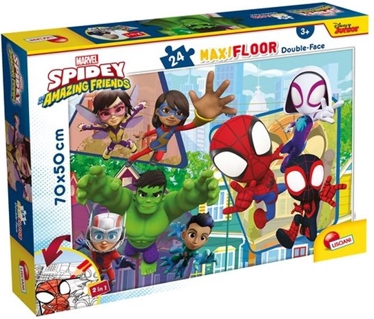 Lisciani Marvel Spidey și prietenii lui uimitori – puzzle maxi de podea 24 de piese (70 × 50 cm)
