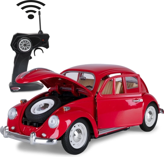 Mașină RC Jamara VW Beetle Die-Cast 1:18 roșie 27 MHz - 1 bucată