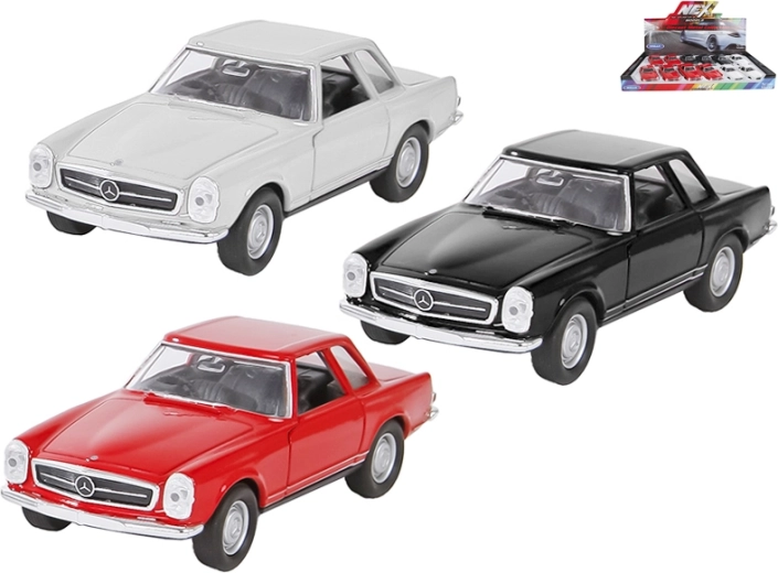 Model metalic MERCEDES-BENZ 230 SL 1963 Welly 1:34–39 cu uși deschise și mecanism pull-back
