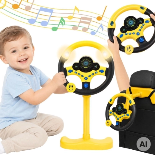 Woopie volan interactiv pentru copii cu lumini galben - 1 bucată