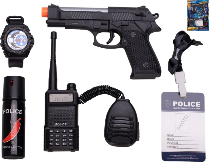 Mijloace de transport polițienești – set 5 bucăți cu mecanism cu inerție