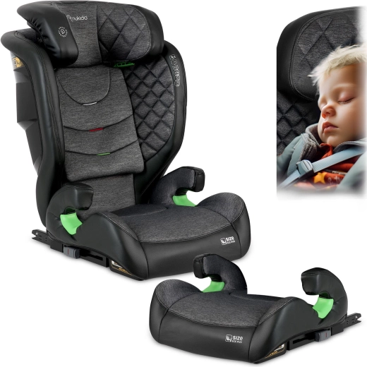 Scaun auto pentru copii Nukido Louis 100–150 cm ISOFIX, negru-gri