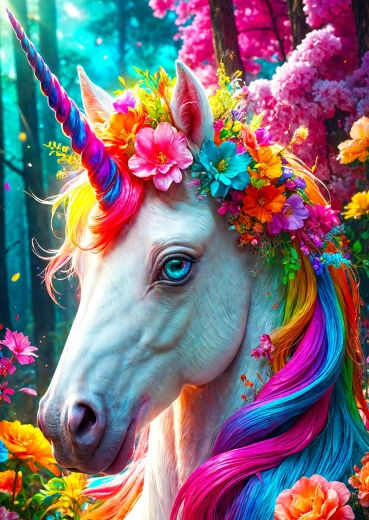 Puzzle Enjoy Unicorn floral 1000 de piese