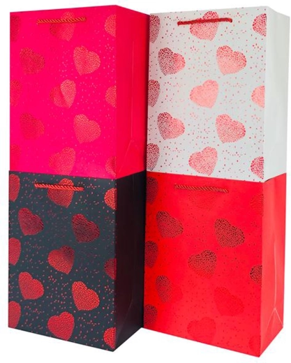 Pungă cadou din hârtie Toro cu inimioare 32 × 26 × 12 cm