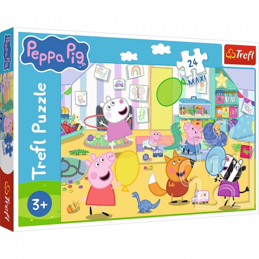 Puzzle 24 maxi – frumoasa Peppa – Porcușorul fericit PEPPA de la Trefl