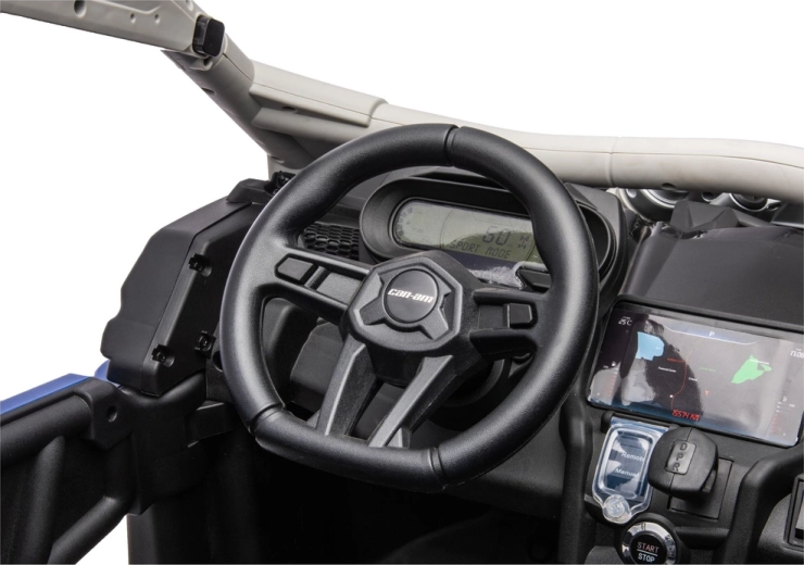 Can-Am Maverick Turbo RR mașinuță electrică pe acumulator – albastru-gri, vopsită