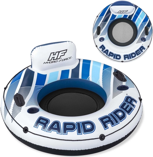 Colac gonflabil cu spătar HYDRO‑FORCE Rapid Rider 122 cm