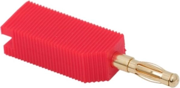 Conector banană placat cu aur, roșu, pentru cabluri de 4 mm