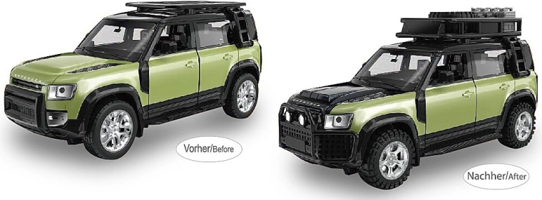 JAMARA Land Rover Defender 110 model metalic 1:43 verde