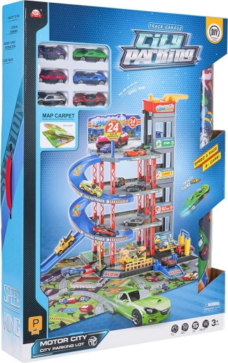 Mega parcare pe mai multe niveluri cu covoraș și accesorii