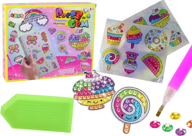 Set pentru pictură cu diamante – autocolante colorate cu dulciuri