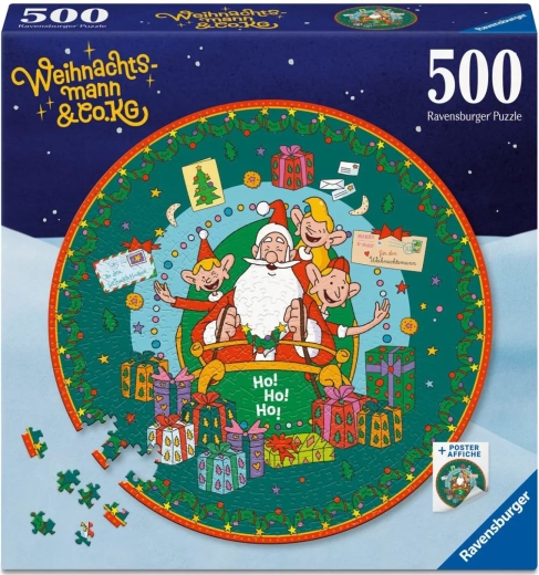 Puzzle rotund Ravensburger Lumea misterioasă a lui Santa Clause 500 de piese